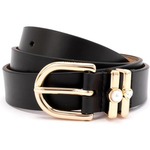 image:imagekate spade new york Womens 1 Inch Belt With Pearl amp Heart Keppers Leather Accessory Adjustable SizingBlack