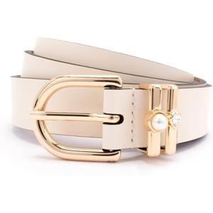 image:imagekate spade new york Womens 1 Inch Belt With Pearl amp Heart Keppers Leather Accessory Adjustable SizingCream