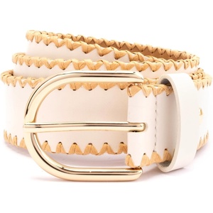 image:imagekate spade new york Womens 15 Inch Bow Belt With Straw Edge Stylish Accessory With Adjustable SizingCream