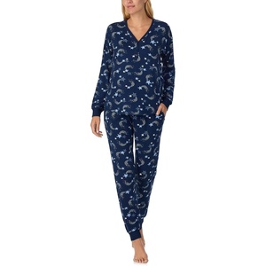 image:imagekate spade new york Womens 2Piece Long Sleeve Henley Top amp Jogger Pant Pajama Set Brushed Cozy Soft Jersey Ribbed CuffsSparkling Stars