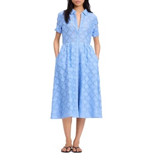 image:imagekate spade new york Womens Belted Midi Shirt DressDiamond Blue