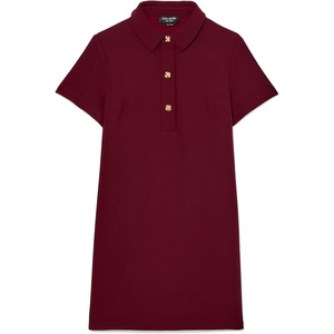 image:imagekate spade new york Womens Crepe Polo Mini Shift Dress with Gold ButtonsRoasted Pomegranate