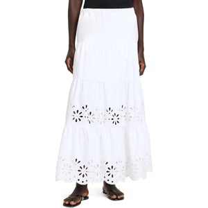 image:imagekate spade new york Womens Daisy Eyelet Tiered Maxi SkirtFresh White