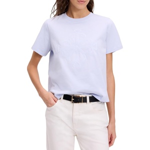 image:imagekate spade new york Womens Embroidered Spade Flower Logo TeeLight Diamond Blue