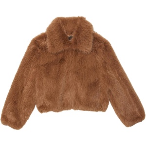 image:imagekate spade new york Womens Faux Fur JacketLight Tamarind