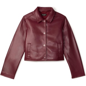 image:imagekate spade new york Womens Faux Nappa Leather JacketRoasted Pomegranate