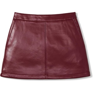image:imagekate spade new york Womens Faux Nappa Mini SkirtRoasted Pomegranate