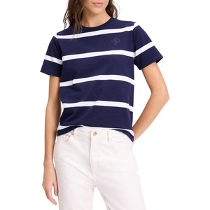 image:imagekate spade new york Womens Montauk Stripe Logo TeePlanetary NavyFresh White