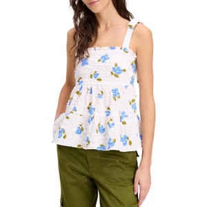 image:imagekate spade new york Womens Painterly Bouquet Tiered TopDiamond BlueFresh White