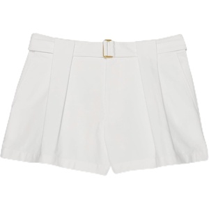image:imagekate spade new york Womens Pleated Shorts with BeltFresh White