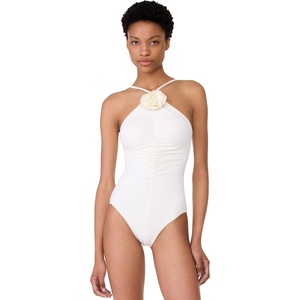 image:imagekate spade new york Womens Rosette Highneck One Piece SwimsuitIvory
