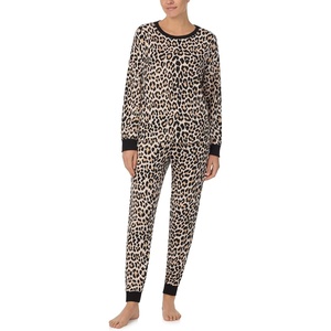 image:imagekate spade new york Womens Sleepwear amp Loungewear  Lightweight Charmeuse Long Sleeve Button Down Pajama Shirt amp Pants SetAnimal