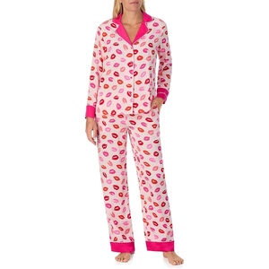 image:imagekate spade new york Womens Sleepwear amp Loungewear  Lightweight Charmeuse Long Sleeve Button Down Pajama Shirt amp Pants SetNapkin Kiss