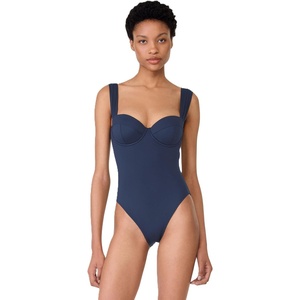 image:imagekate spade new york Womens Solid Underwire One Piece SwimsuitBlazer Blue