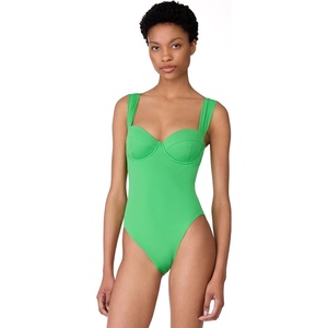 image:imagekate spade new york Womens Solid Underwire One Piece SwimsuitFern Moss