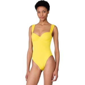 image:imagekate spade new york Womens Solid Underwire One Piece SwimsuitYellow
