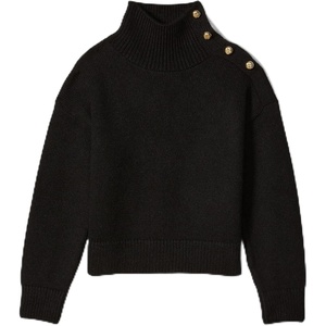 image:imagekate spade new york Womens Turtleneck with Bauble ButtonsBlack