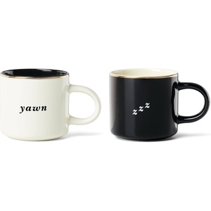 image:imagekate spade new york Yawn amp ZZZ Mugs Set of 2 BlackYawnZzz