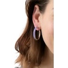 image:imageKate Spade New York Brass Interlock Hoop EarringsLight PurpleSilver