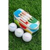image:imageKate Spade New York Womens Golf Set  3 Wooden Tees amp 3 Balls With Zipper Pouch Gold Clasp Secures to Bag Golfball Pattern Mini