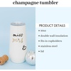 image:imagekate spade new york 10oz Stemless Champagne Flute Small Stainless Steel Tumbler with Lid Double Wall Insulated Metal Cup Miss to Mrs