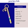 image:imagekate spade new york Colorful Metal Ink Pen Key Fob Black Ink Ballpoint Keychain Pen Joyful GardenPainterly Bouquet