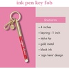image:imagekate spade new york Colorful Metal Ink Pen Key Fob Black Ink Ballpoint Keychain Pen Joyful GardenSign Here