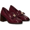 image:imagekate spade new york Deco Bow Patent Leather Heeled LoafersDark Merlot Leather