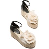 image:imagekate spade new york Flourish Denim Espadrille Wedge SandalsBlackCream