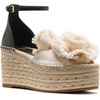 image:imagekate spade new york Flourish Denim Espadrille Wedge SandalsBlackCream