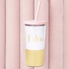image:imagekate spade new york GoldBlush Pink Bridal Insulated Tumbler with Reusable Straw 20 Ounce Travel Cup I Do Gold