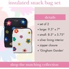image:imagekate spade new york Insulated Snack Bag Keeper with Zipper Reusable Thermal Sandwich Bag Holders for Lunch Bag Almond DotGingham Garden