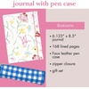 image:imagekate spade new york Lined Writing Journal with Pen Case Vegan Leather Journal with 168 Pages Zipper Pouch for Office Supplies Joyful Garden