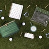 image:imagekate spade new york Outdoor Fun Golf Pouch Set Lexington Dot  Clear and Green Polka Dot Travel Pouch with Drink Hugger 3 Wooden Golf Tees amp 2 Hair Ties Zipper Bag with Leatherette Trim
