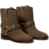 image:imagekate spade new york Spade Flower Stud Smooth Leather Moto BootsBurnt Sage Suede