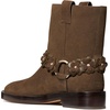 image:imagekate spade new york Spade Flower Stud Smooth Leather Moto BootsBurnt Sage Suede