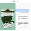image:imagekate spade new york Womens Golf Set 3 Wooden Tees and 3 Balls with Zipper Pouch Gold Clasp Secures to Golf Bag Lexington Dot