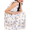 image:imagekate spade new york Womens Painterly Bouquet Flutter Sleeve Tiered Midi DressDiamond BlueFresh White