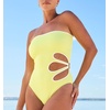 image:imagekate spade new york Womens Petal Cut Out Bandeau One Piece SwimsuitNappa Cabbage