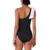 image:imagekate spade new york Womens Solid Bow One Shoulder One PieceBlack