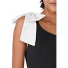image:imagekate spade new york Womens Solid Bow One Shoulder One PieceBlack