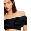 image:imagekate spade new york Womens Solid Ruffle Bandeau BraBlack