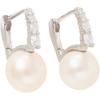 Silver/Pearl Diamond Huggies
