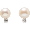 Silver/Pearl Diamond Studs