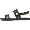 image:imagekate spade new york Spade Flower Stud Pebbled Leather Flat SandalsBlack