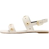image:imagekate spade new york Spade Flower Stud Pebbled Leather Flat SandalsIvory