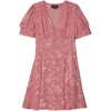 image:imagekate spade new york Womens Mini DressFluid Jacquard Puff Sleeve Serene Pink