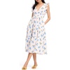 image:imagekate spade new york Womens Painterly Bouquet Flutter Sleeve Tiered Midi DressDiamond BlueFresh White