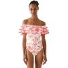 image:imagekate spade new york Womens Ruffle Off The Shoulder One Piece SwimsuitLight Cantaloupe