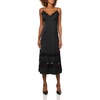 image:imagekate spade new york Womens Satin Slip Dress With Lace TrimBlack